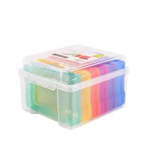 Opbergbox gekleurd met 6 cassettes