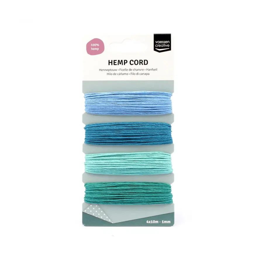 Hempcord assorti blauw/groen