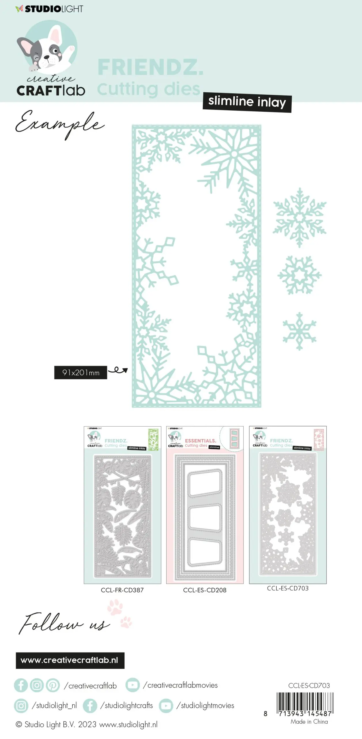 Stansmal Essentials slimline snowflakes - Afbeelding 2