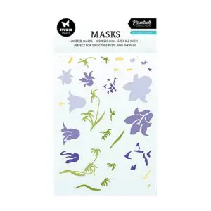 Stencil blue bell flowers