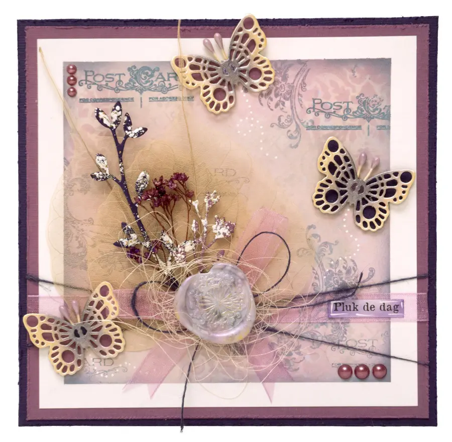 Waxzegel embellished butterfly - Afbeelding 2