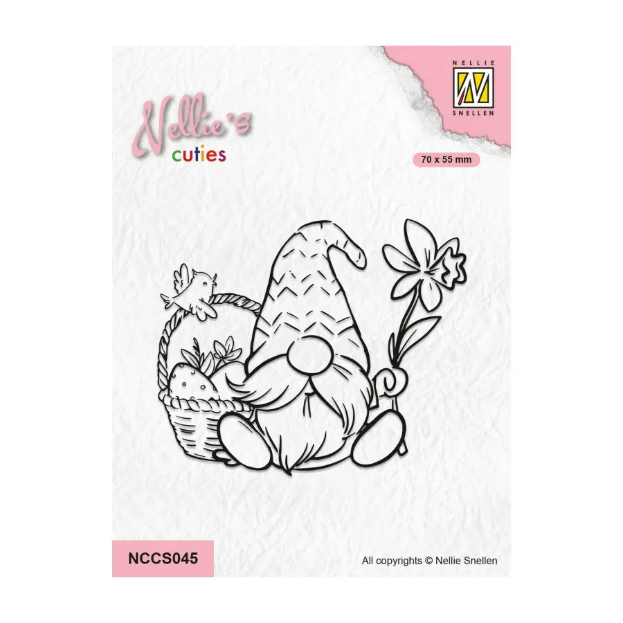 Stempel gnome with easter basket