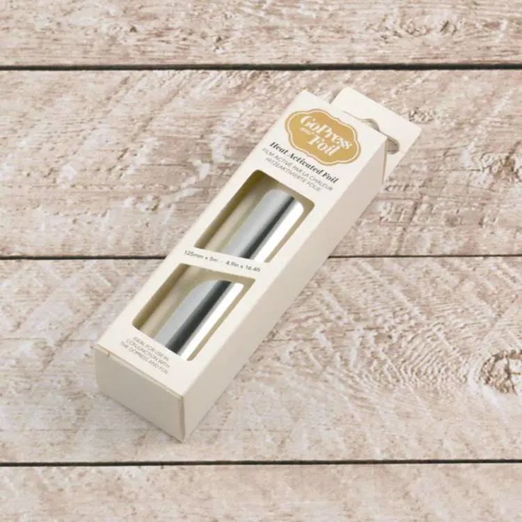 Hot foil mirror finish silver