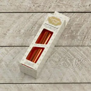 Hot foil mirror finish red copper