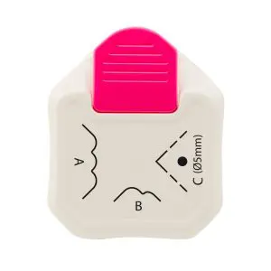 Hoekpons 3-in-1 label geschulpt