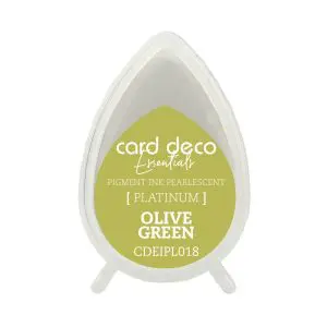 Inktkussen dew drop pearl olive green