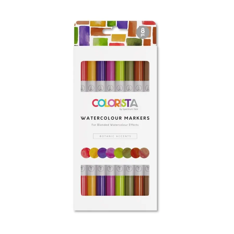 Watercolour markers botanic accents
