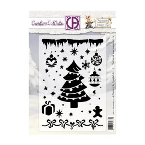 Stencil snowy bunnies