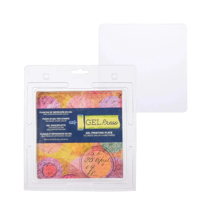 Gel press drukplaat 15,24x15,24cm
