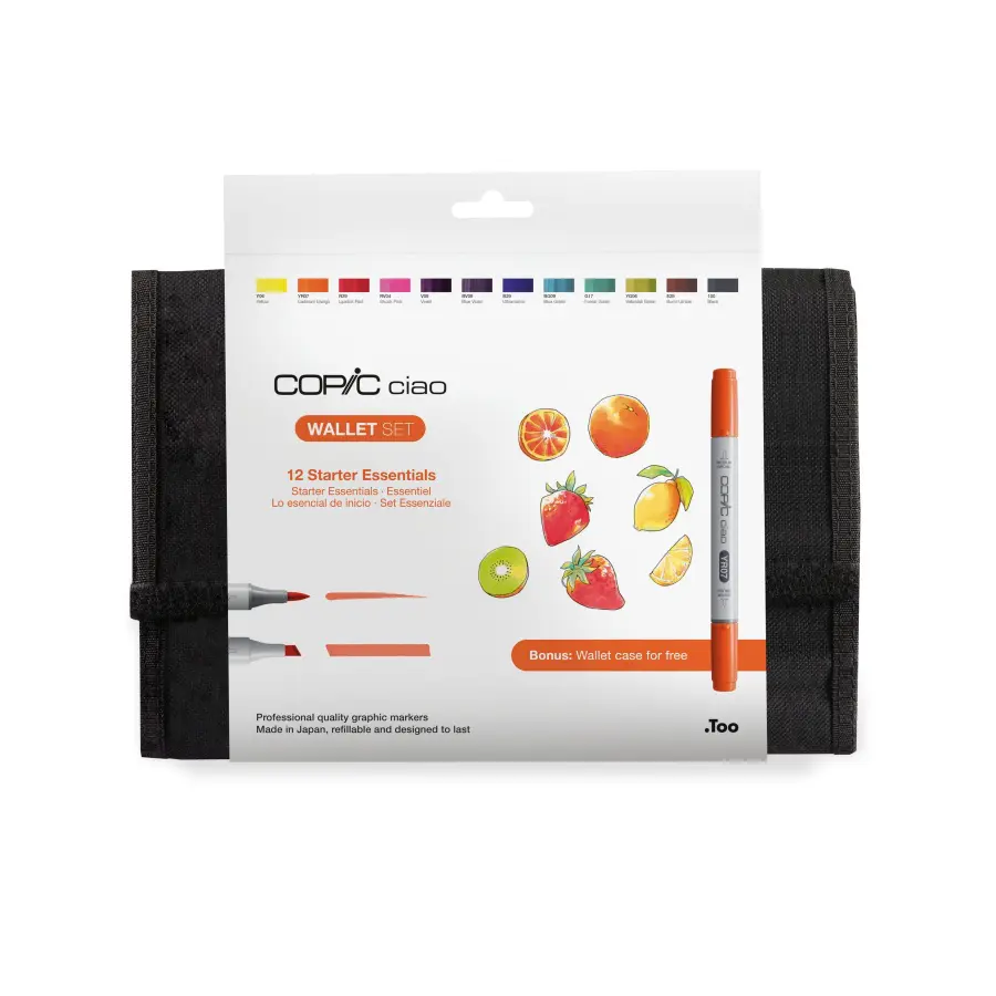 Copic marker wallet starter set - 12 markers