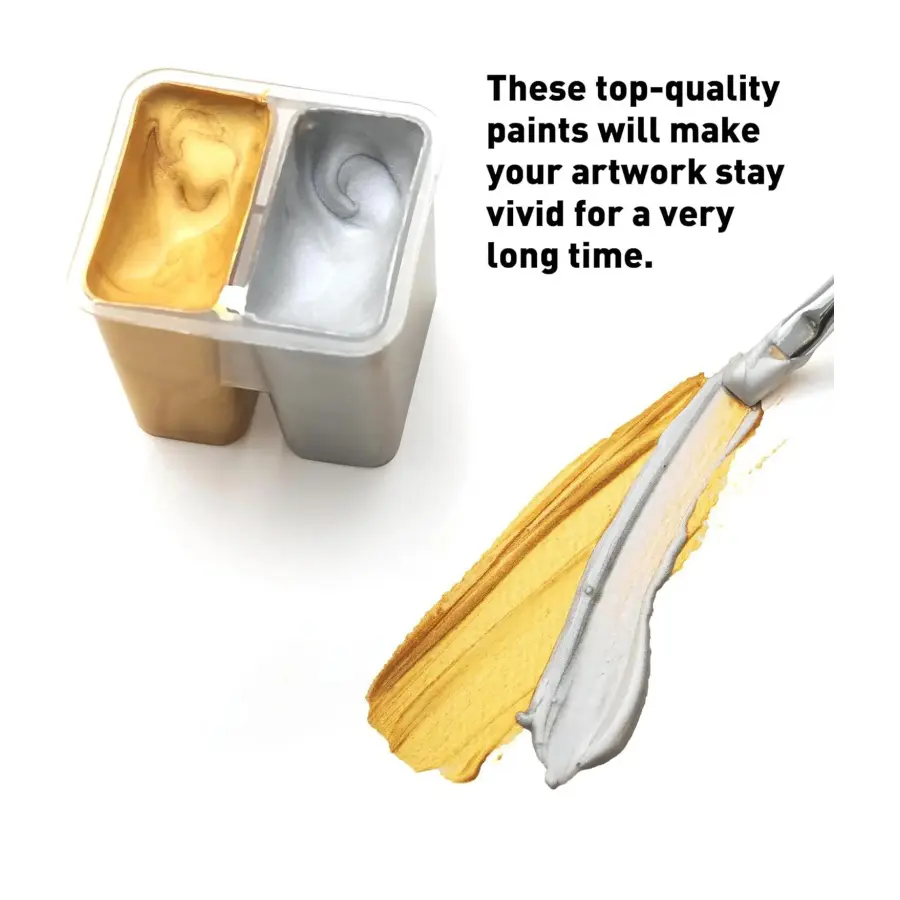 Gouache Metallic set 12 st. - Afbeelding 8