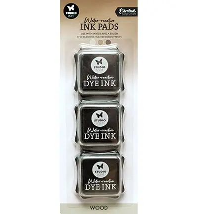 Water-reactive ink pads wood