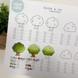 Leerzame les bomen kleuren met Ohuhu alcohol markers incl. oefenblad