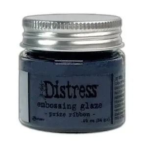 Distress embossing glaze prize ribbon