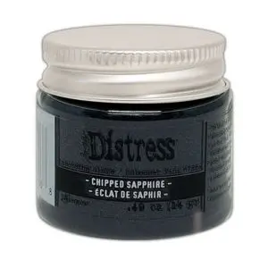 Distress embossing glaze chipped sapphire