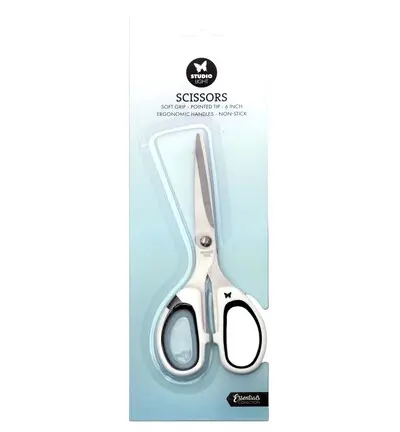Schaar soft grip, non stick 6 inch - wit