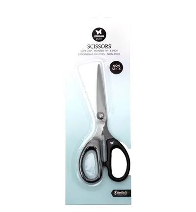 schaar soft grip, non-stick 6 inch - zwart