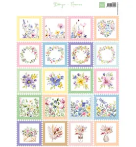 Knipvel A4 postzegels bloemen