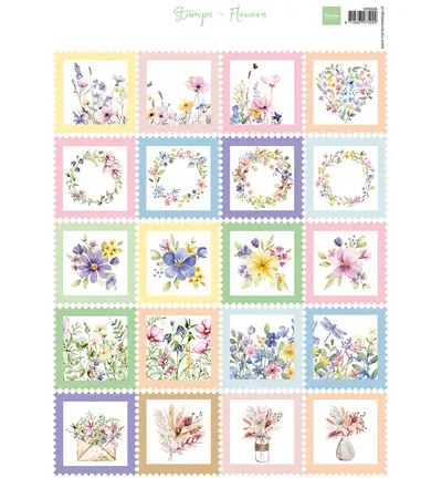 Knipvel A4 postzegels bloemen
