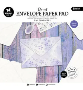 Stansblok envelopes for cards wit/paars