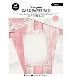 Kaart paperpad voor gerild wit/roze
