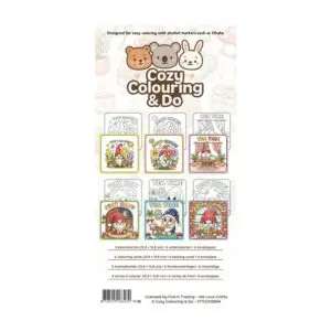 Cozy Colouring Cards Set happy gnomes