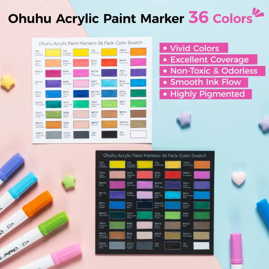 Akaka paintmarkers brush & dot 36 st. - Afbeelding 2