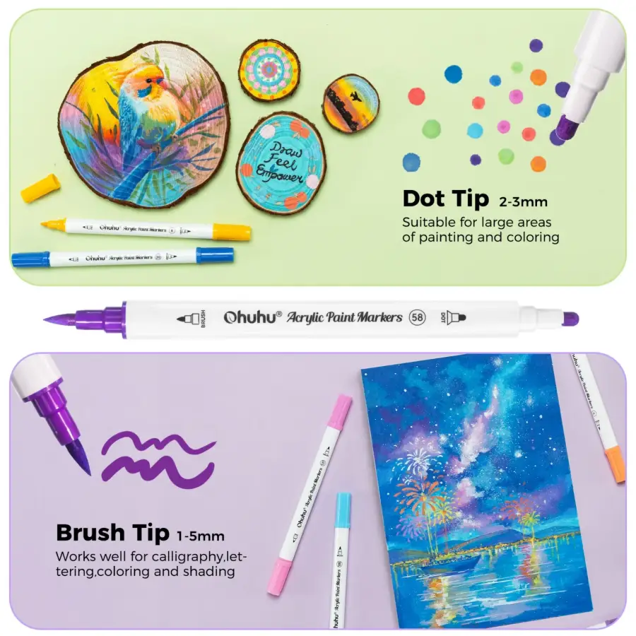 Akaka paintmarkers brush & dot 36 st. - Afbeelding 4