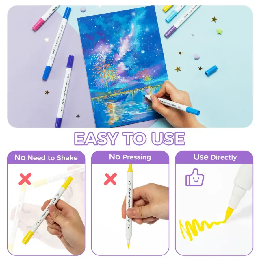 Akaka paintmarkers brush & dot 36 st. - Afbeelding 3