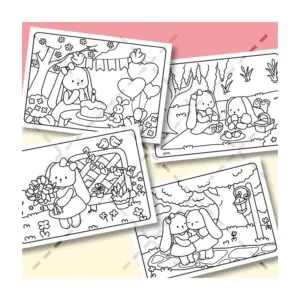 Wensenkaarten + envelop konijnenvriendinnetjes