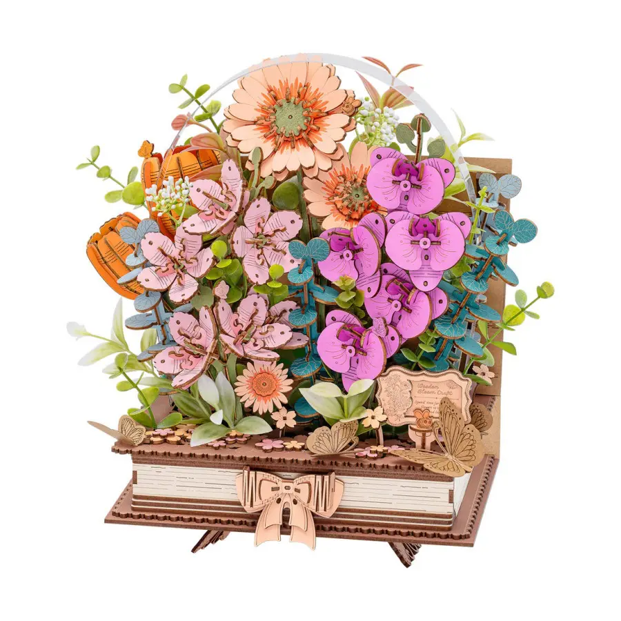 3d puzzel bloeiende boek