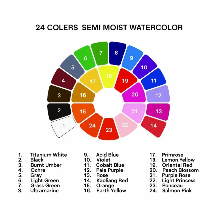 Watercolor Aquarelverf 24 st. - Afbeelding 6