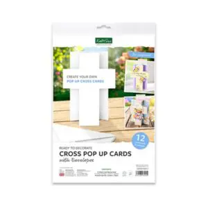 Cross pop-up kaarten en enveloppen wit