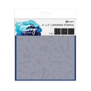 Layering stencil cue the confetti