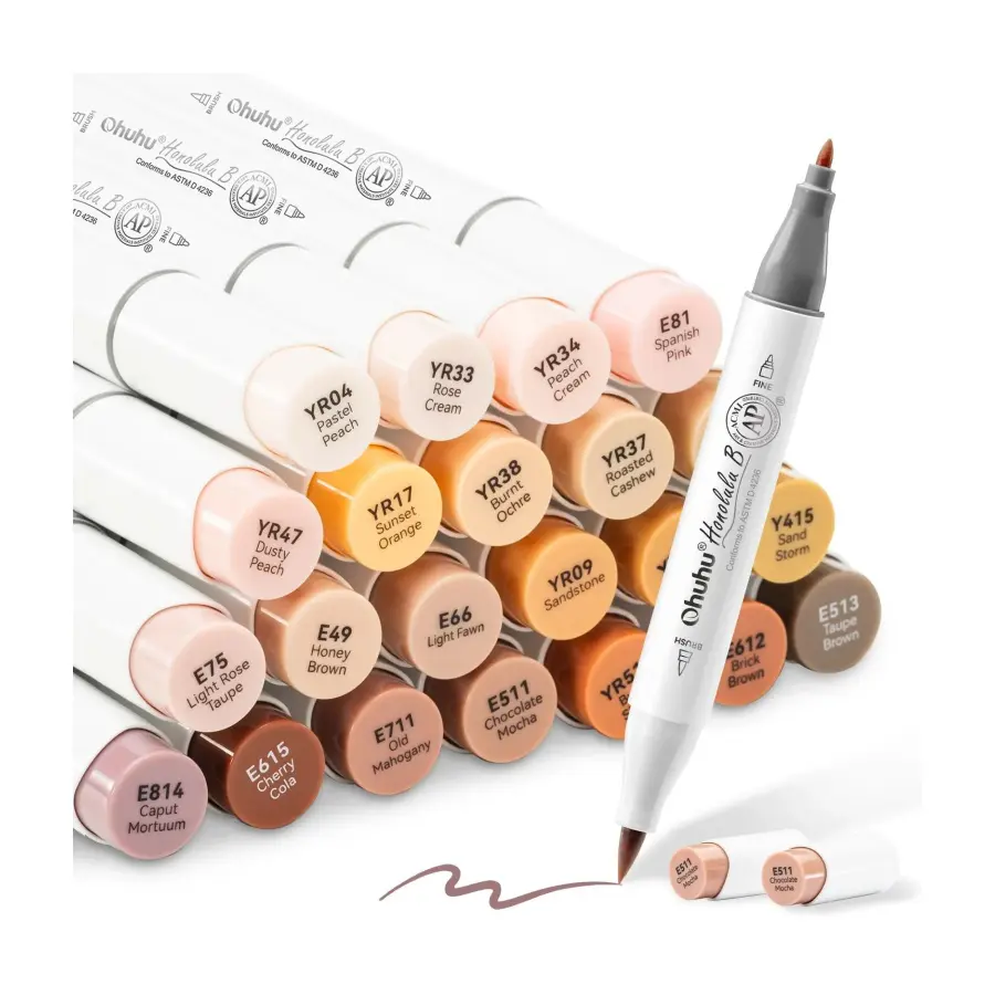 Honolulu B 24 alcohol markers skin colors