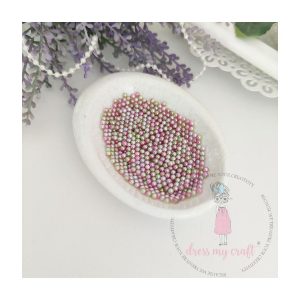 Schudmateriaal beads mini roze & groen