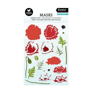 Stencil poppy flowers