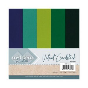 Cardstock velvet blauw / groen
