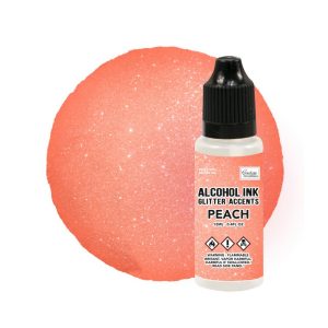 Alcohol inkt peach glitter accents