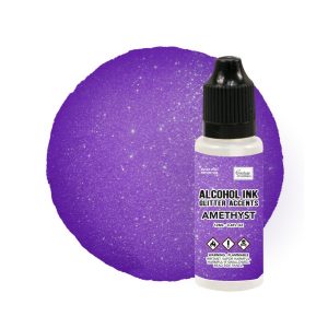 Alcohol inkt amethyst glitter accents