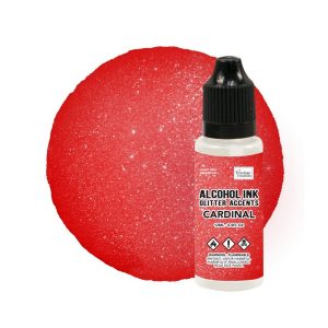 Alcohol inkt cardinal glitter accents