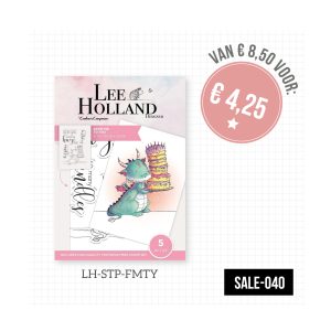Sale-040 stempel draak met taart