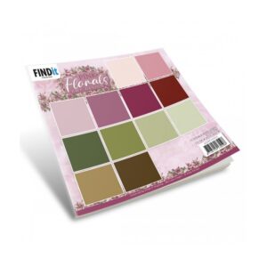 Designpapier pink florals solid