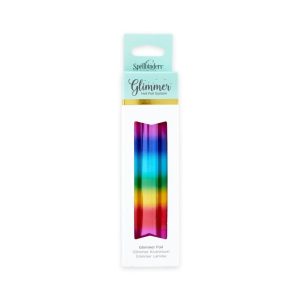 Glimmer hot foil rainbow stripe