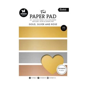 Foil paperpad gold, zilver & rose