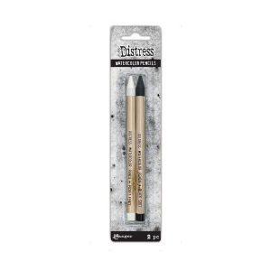 Distress watercolor pencil Picket fence & Black Soot