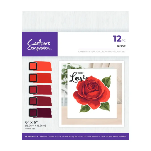 Colouring medium set layering stencils rose