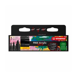 Free acrylic marker set zwart