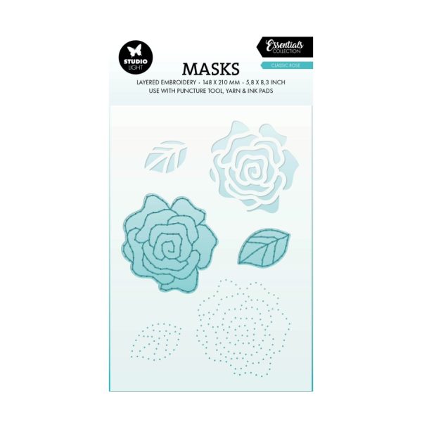 Stencil embroidery classic rose