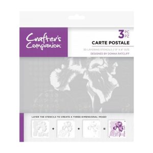 3D layering stencils carte postal
